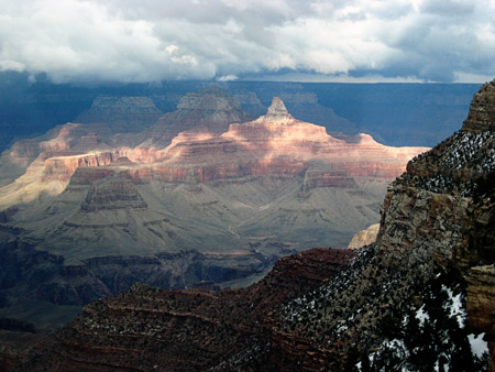 THe Grand Canyon with a shaft of light