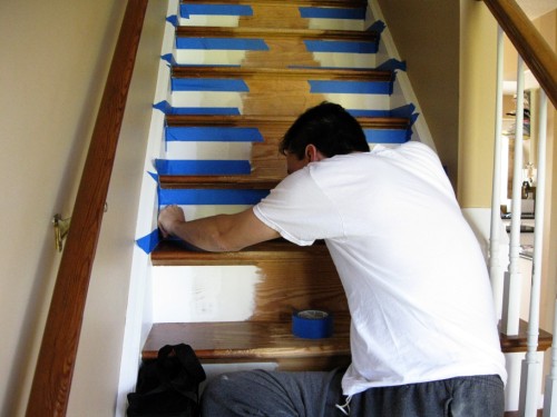 refinished_stairs4_applying tape